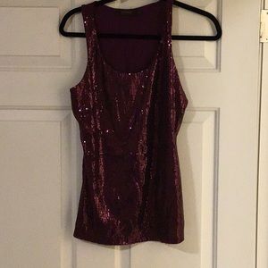 The Limited sequin sleeveless top- lined- burgundy color- super cute size M